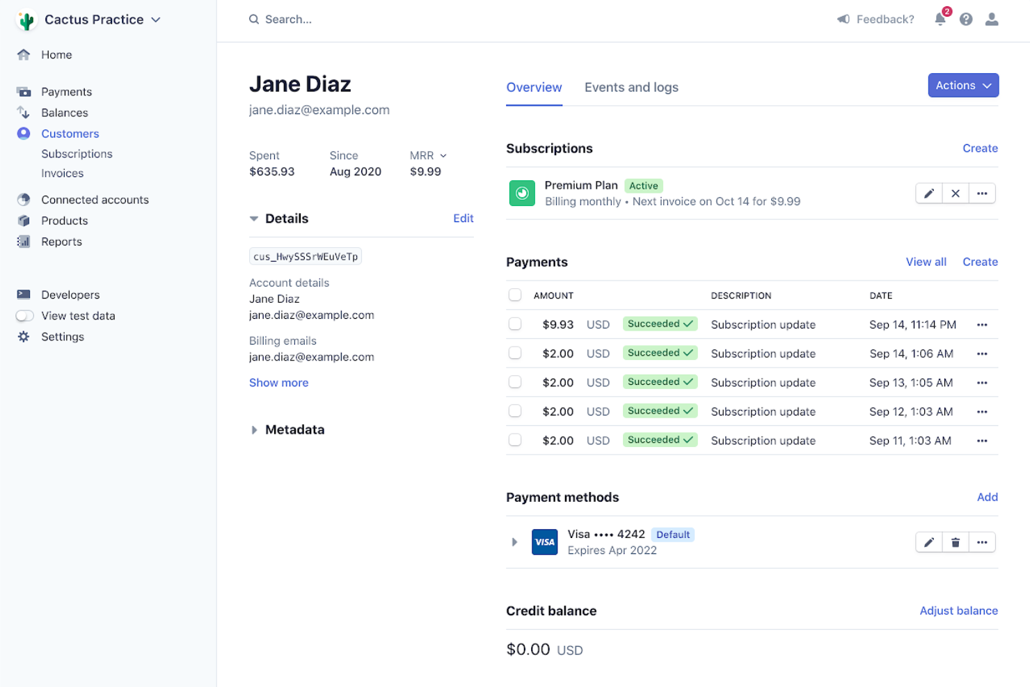 Stripe screenshot - Die 10 besten Rechnungsprogramme 2026