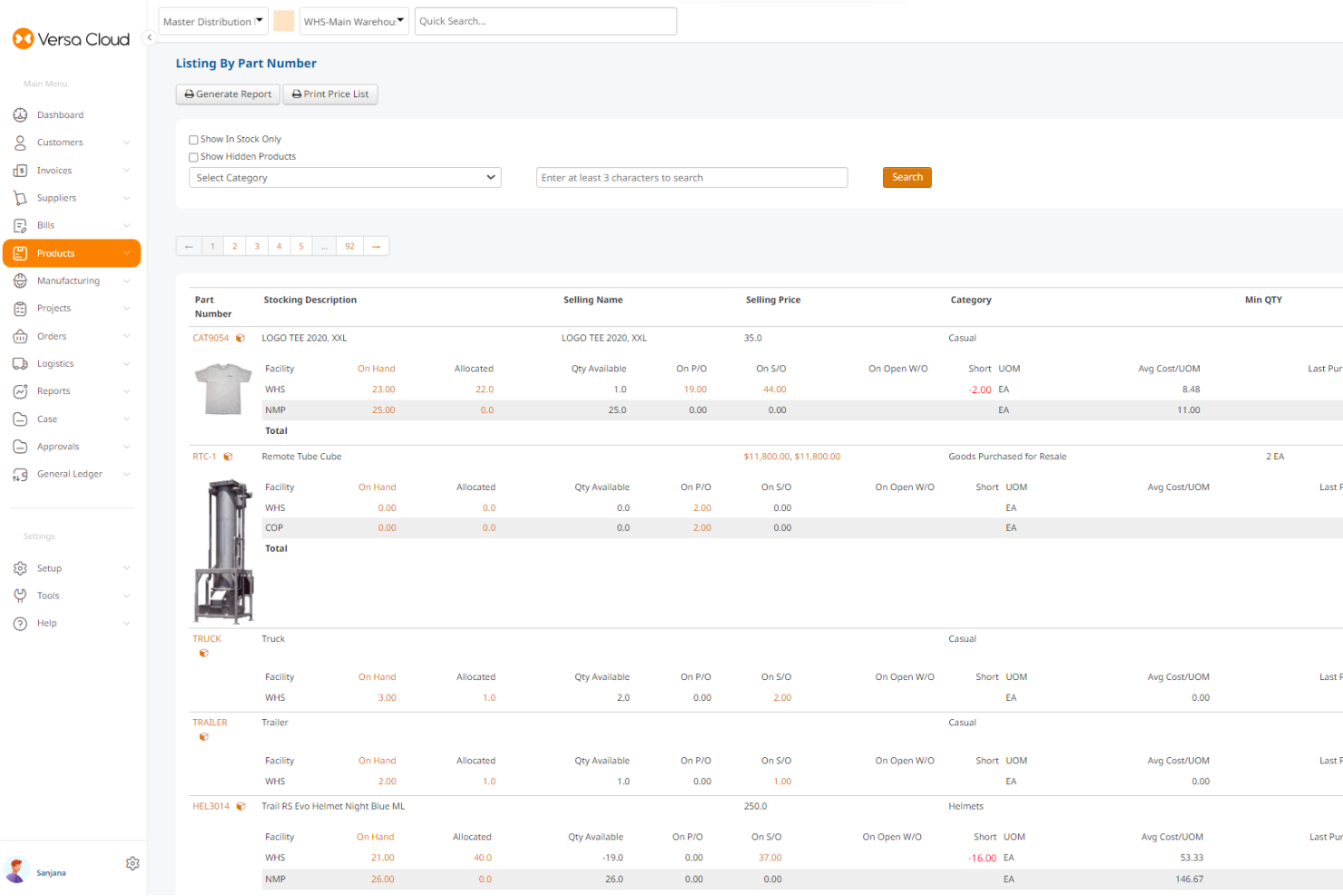 Versa Cloud ERP screenshot - Les 10 meilleurs logiciels ERP pour les petites entreprises évalués en 2026