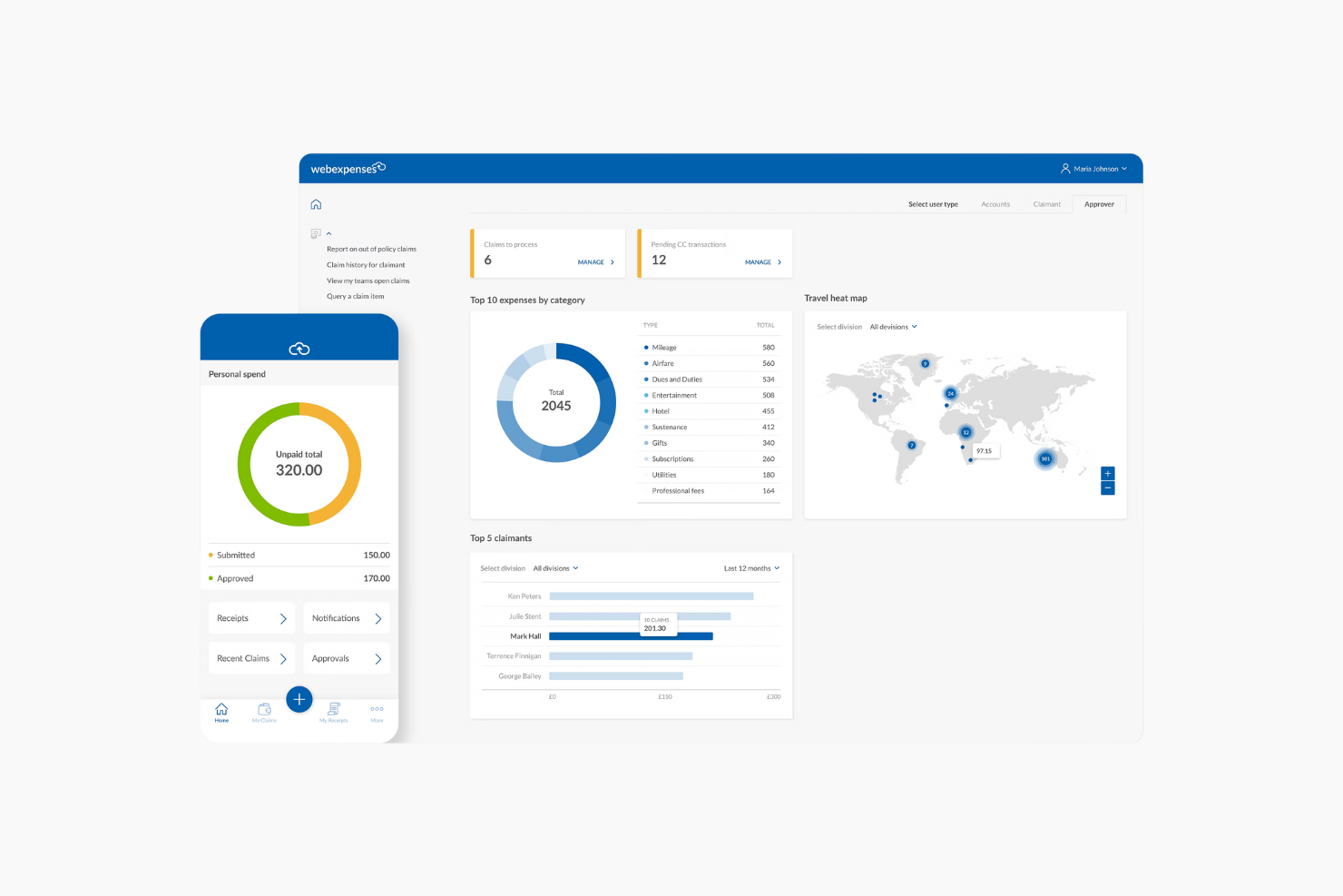 Webexpenses screenshot - 19 Meilleurs Logiciels de Remboursement de Dépenses Passés en Revue en 2026