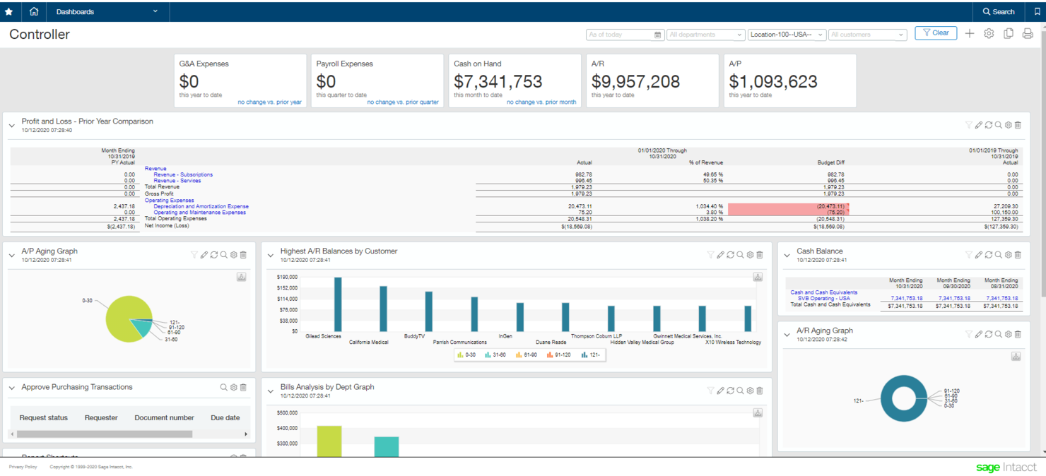 Sage Intacct screenshot - 10 Meilleurs Logiciels de Comptabilité pour Camionnage Passés en Revue en 2026