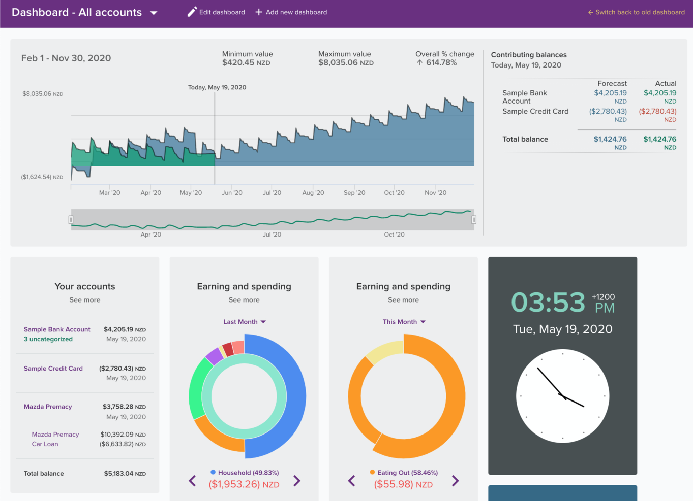 PocketSmith screenshot - 14 Meilleurs Logiciels de Prévision de Trésorerie Passés en Revue en 2026