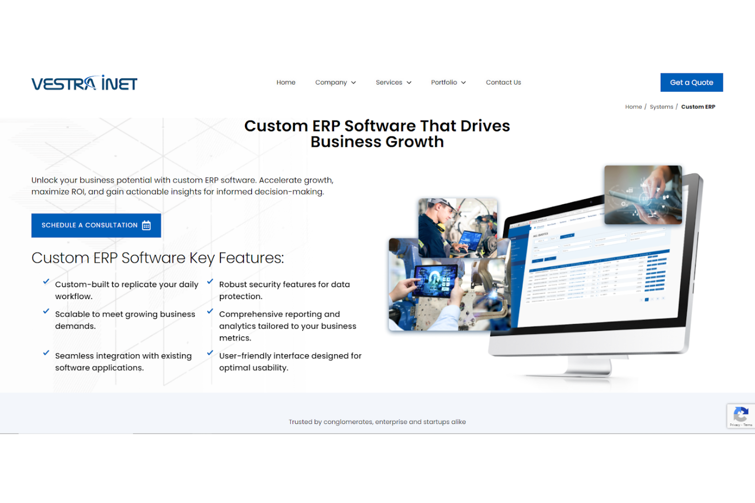 Vestra Inet screenshot - 13 meilleures entreprises de développement de logiciels ERP évaluées en 2026