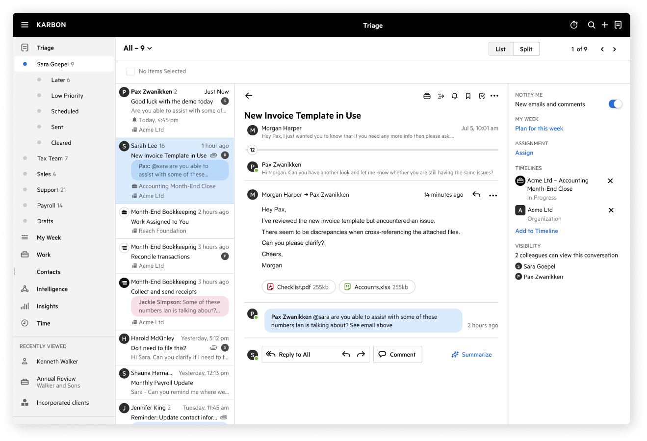 Karbon screenshot - 16 beste Software für Zeiterfassung und Rechnungsstellung im Test 2026