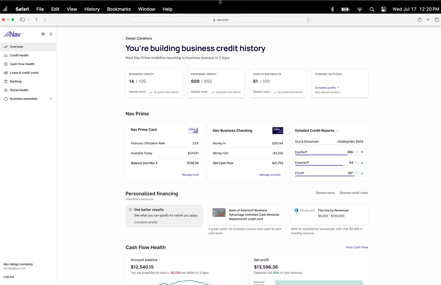 Nav screenshot - 10 Meilleurs Logiciels de Comptabilité Fiscale pour Petites Entreprises Passés en Revue en 2026