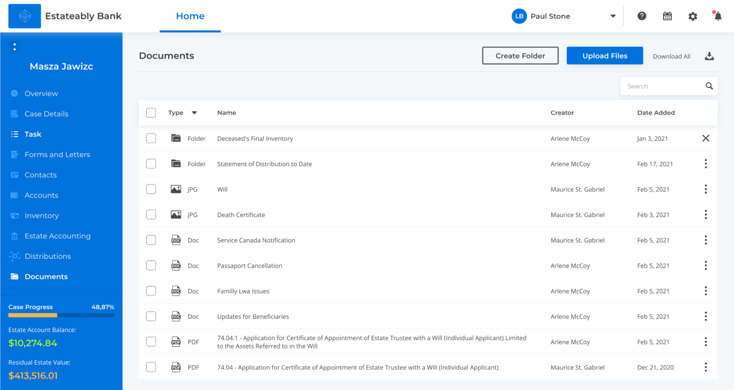 Estateably screenshot - Les 10 meilleurs logiciels de comptabilité de fiducie analysés en 2026
