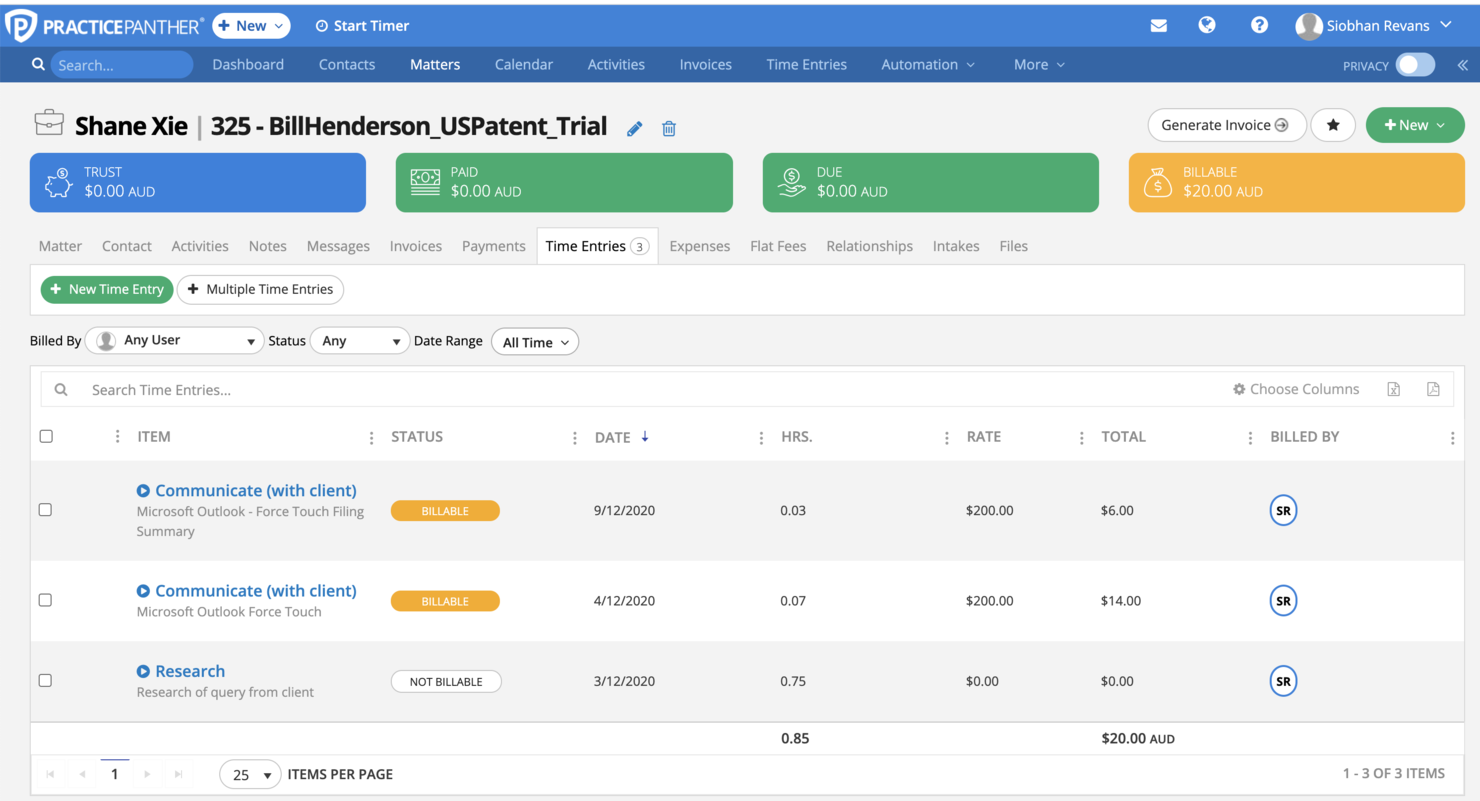 PracticePanther screenshot - 12 Beste Trust-Buchhaltungssoftware im Test 2026
