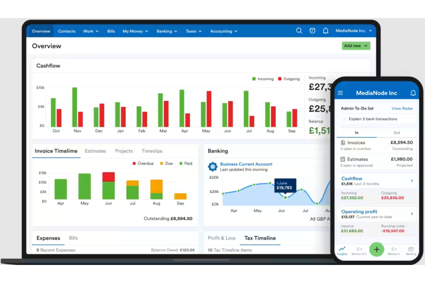 FreeAgent screenshot - 14 beste B2B-Buchhaltungssoftware im Test 2026