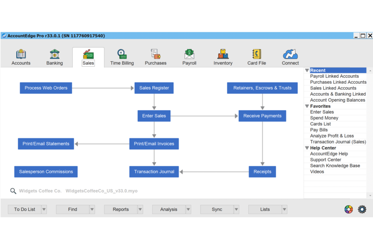 AccountEdge screenshot - 14 beste B2B-Buchhaltungssoftware im Test 2026