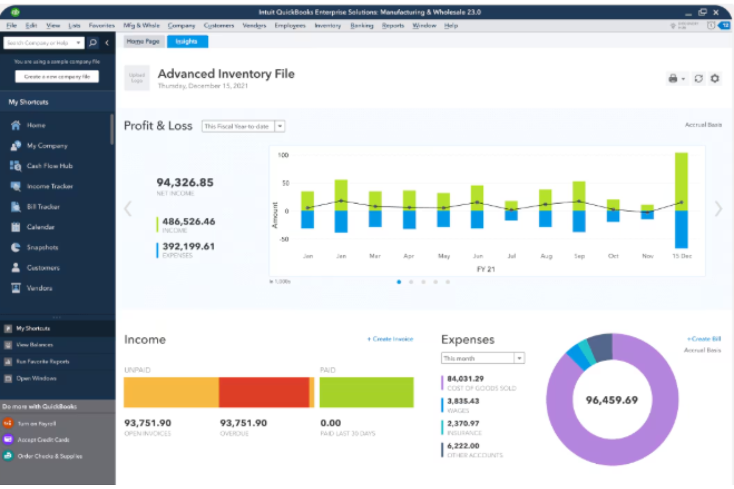 QuickBooks Enterprise screenshot - 15 Meilleurs Logiciels de Comptabilité d’Entreprise Passés en Revue en 2026