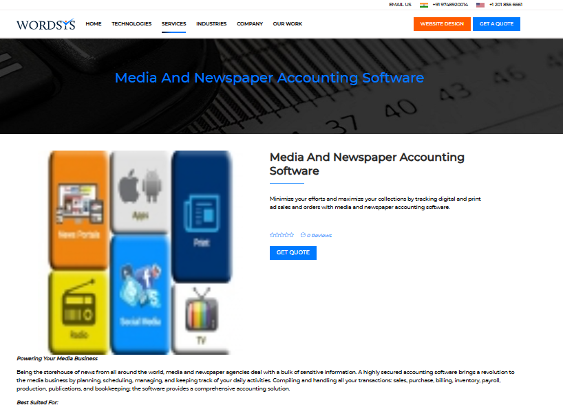 Wordsys screenshot - 13 Beste Buchhaltungssoftware für Medien und Zeitungen im Test 2026