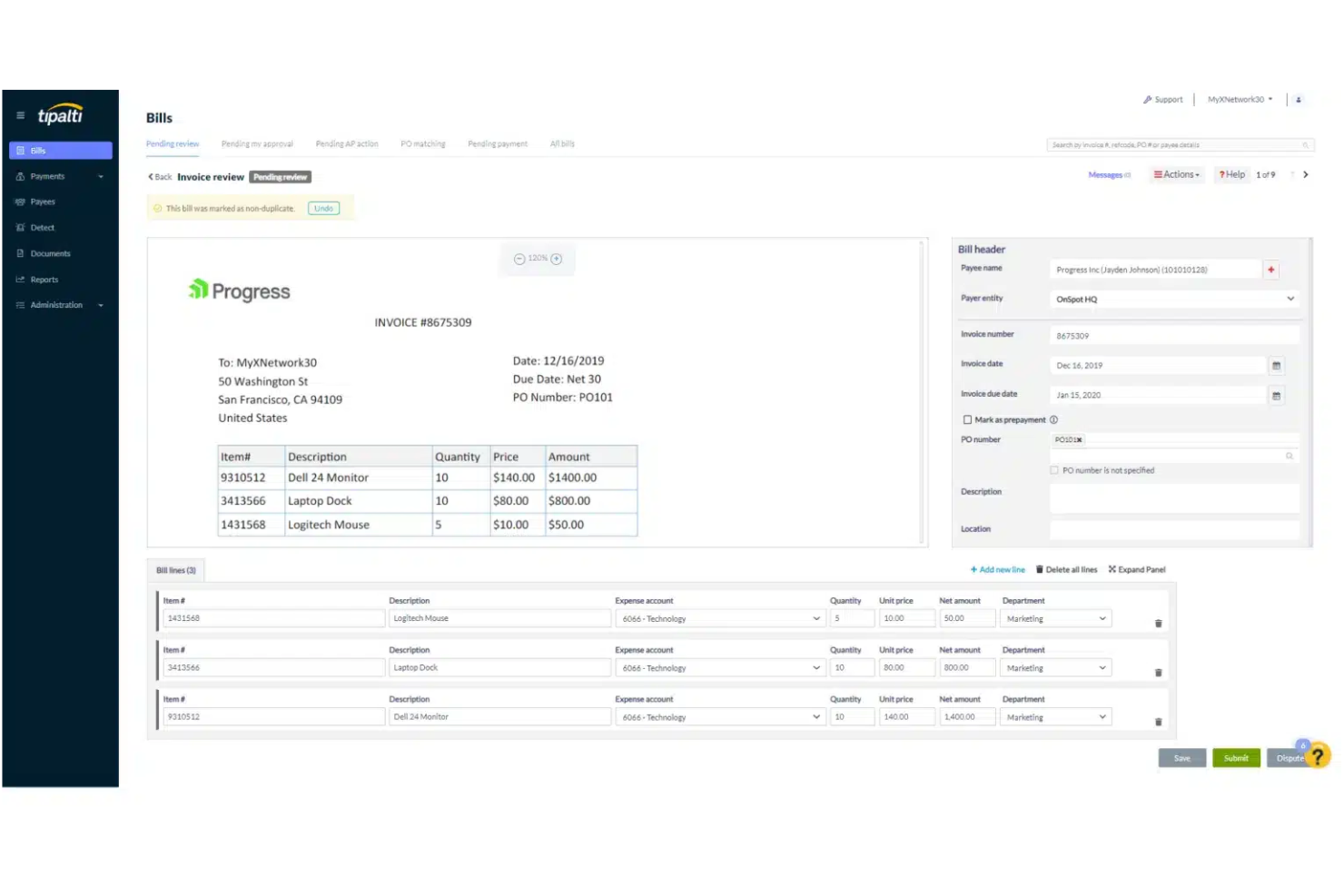 Tipalti screenshot - 10 Meilleurs Logiciels de Comptabilité Multidevises en 2026