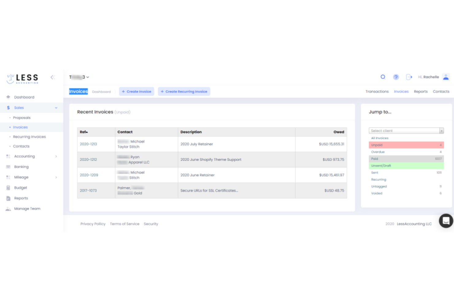 LessAccounting screenshot - Die 10 besten Buchhaltungssoftwares für Restaurants im Test 2026