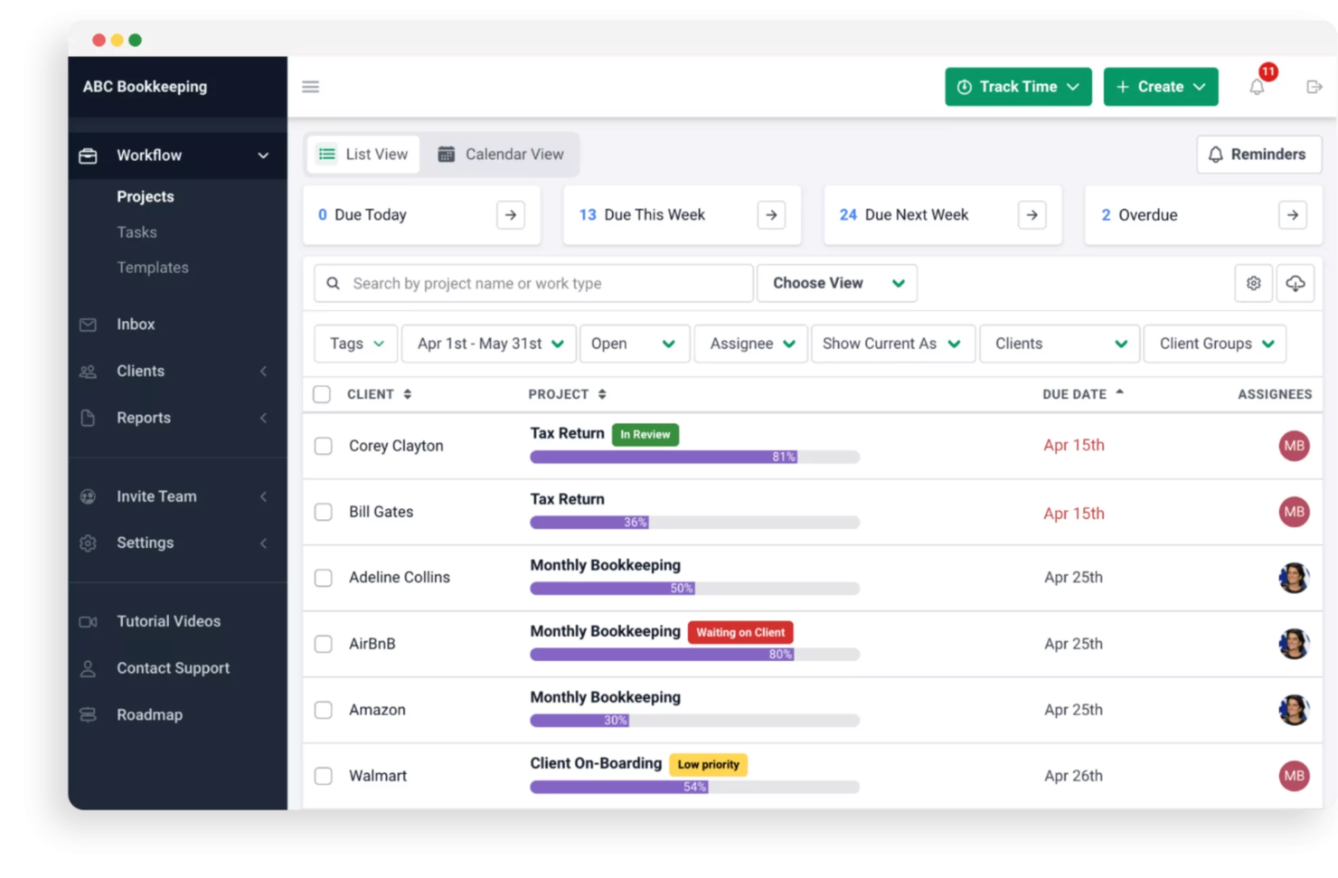 Financial Cents screenshot - Die 10 besten Buchhaltungs- und Projektmanagement-Tools für 2026