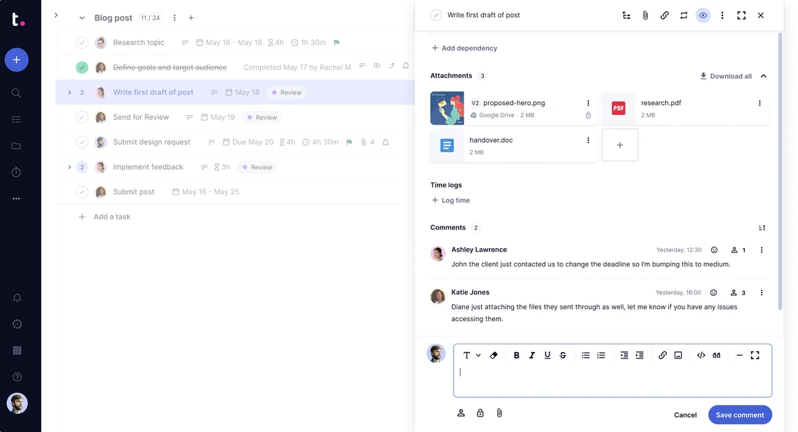 Teamwork.com screenshot - Die 10 besten Buchhaltungs- und Projektmanagement-Tools für 2026