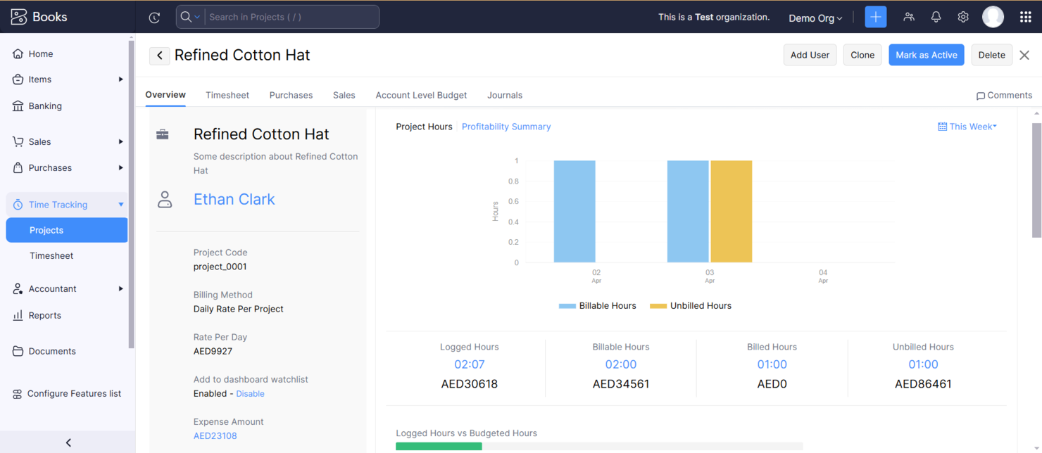 Zoho Books screenshot - 10 meilleurs outils de comptabilité et de gestion de projet pour 2026