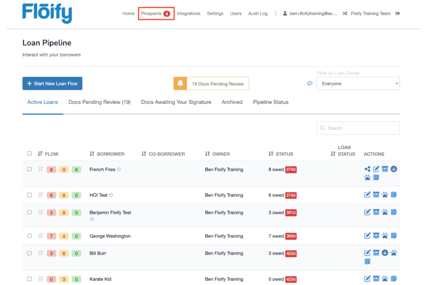 Floify screenshot - 10 meilleurs logiciels de souscription de prêts évalués en 2026