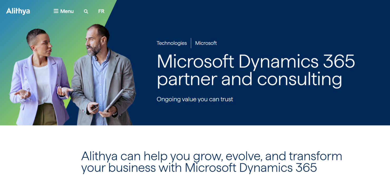Alithya screenshot - 10 meilleurs revendeurs Microsoft Dynamics évalués en 2026