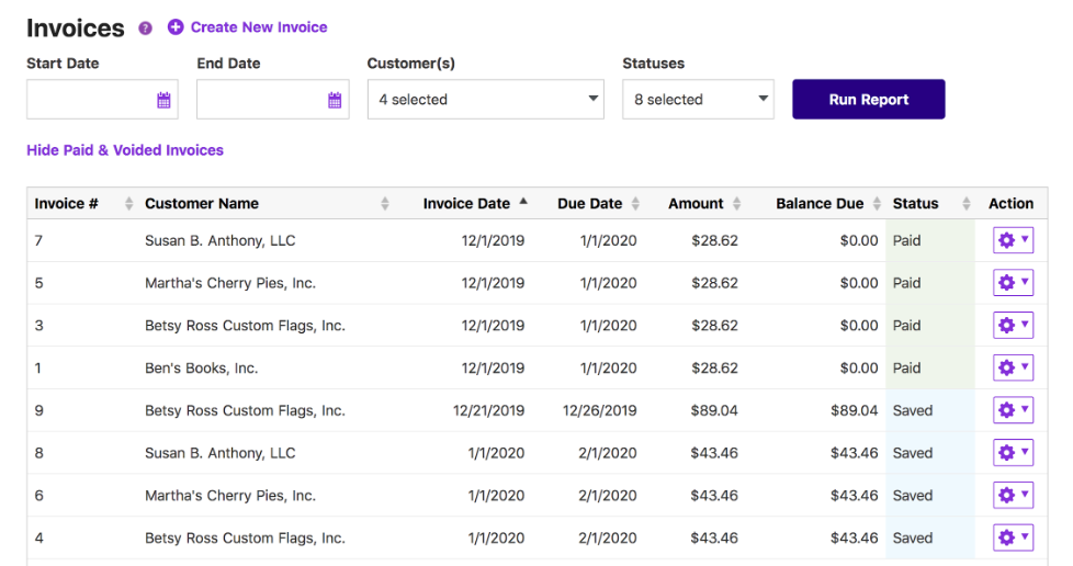 Patriot Accounting screenshot - 10 meilleurs logiciels de facturation récurrente évalués en 2026