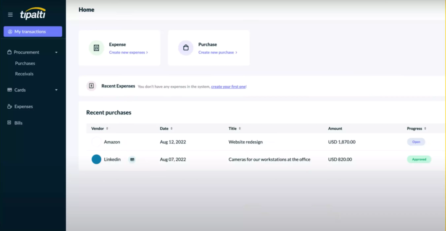 Tipalti screenshot - 10 meilleurs logiciels d’approvisionnement évalués en 2026