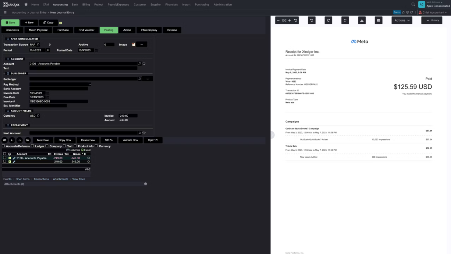 Xledger screenshot - Die 10 besten Buchhaltungssoftwares mit CRM im Test 2026