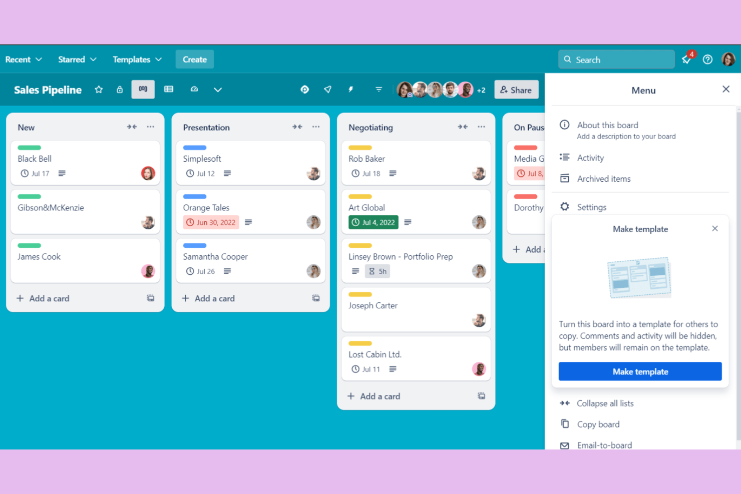 Trello screenshot - 14 alternatives à Smartsheet pour 2026