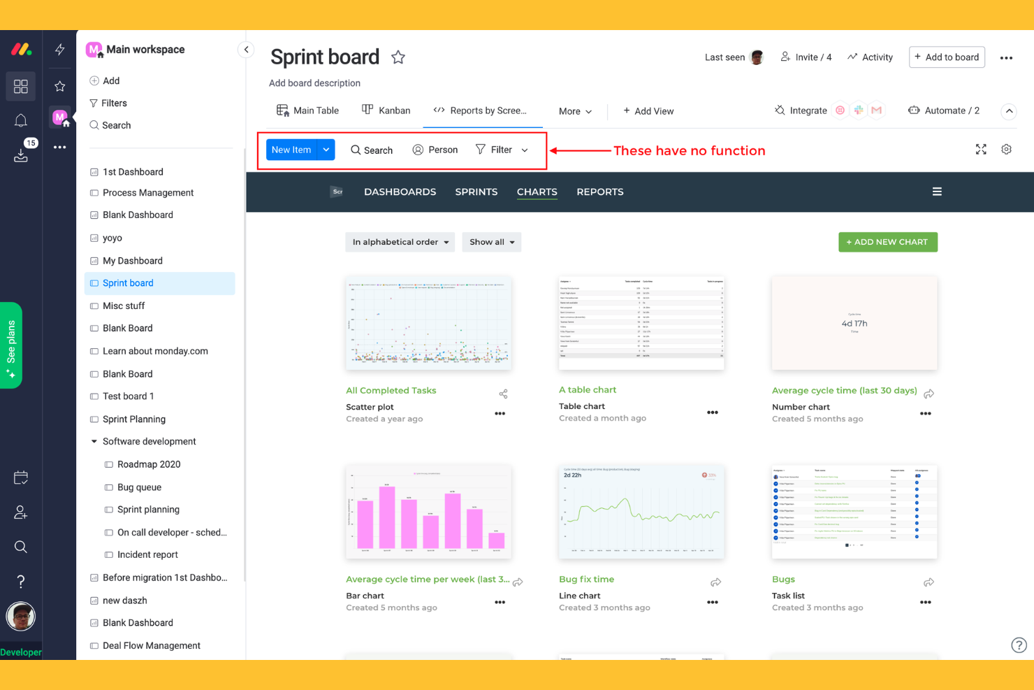 monday.com screenshot - 14 alternatives à Smartsheet pour 2026