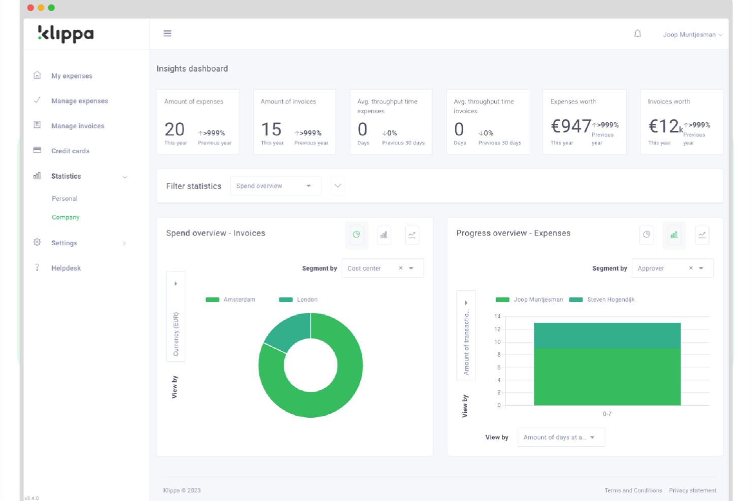 Klippa SpendControl screenshot - 20 Meilleurs Logiciels de Gestion des Dépenses de 2026