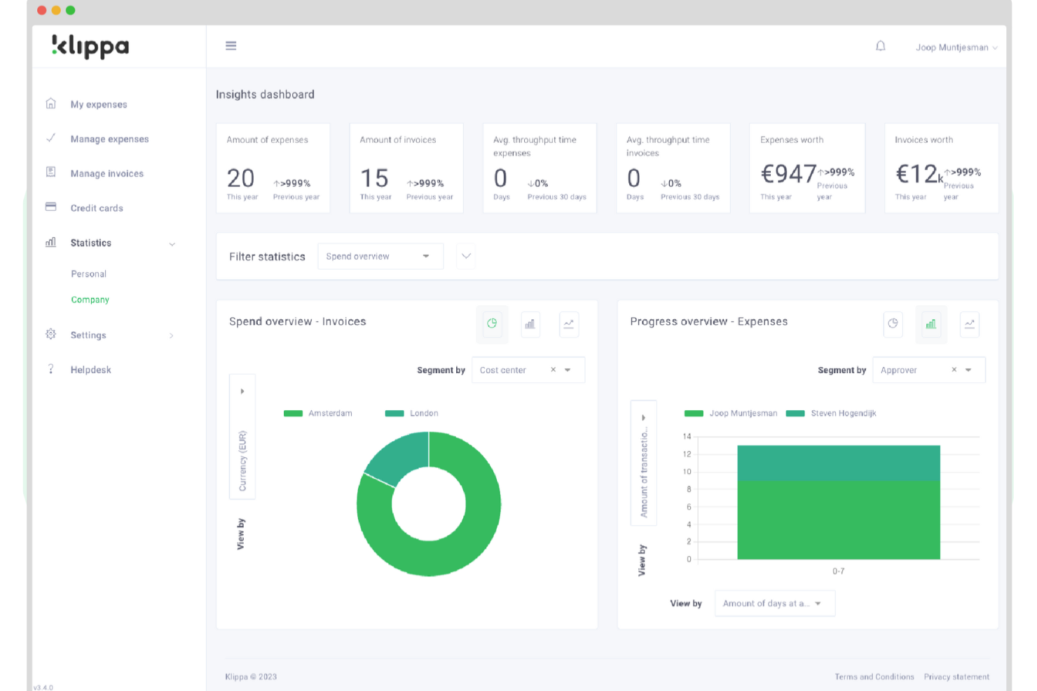 Klippa SpendControl screenshot - 7 Meilleurs Logiciels de Gestion des Dépenses pour Petites Entreprises en 2026