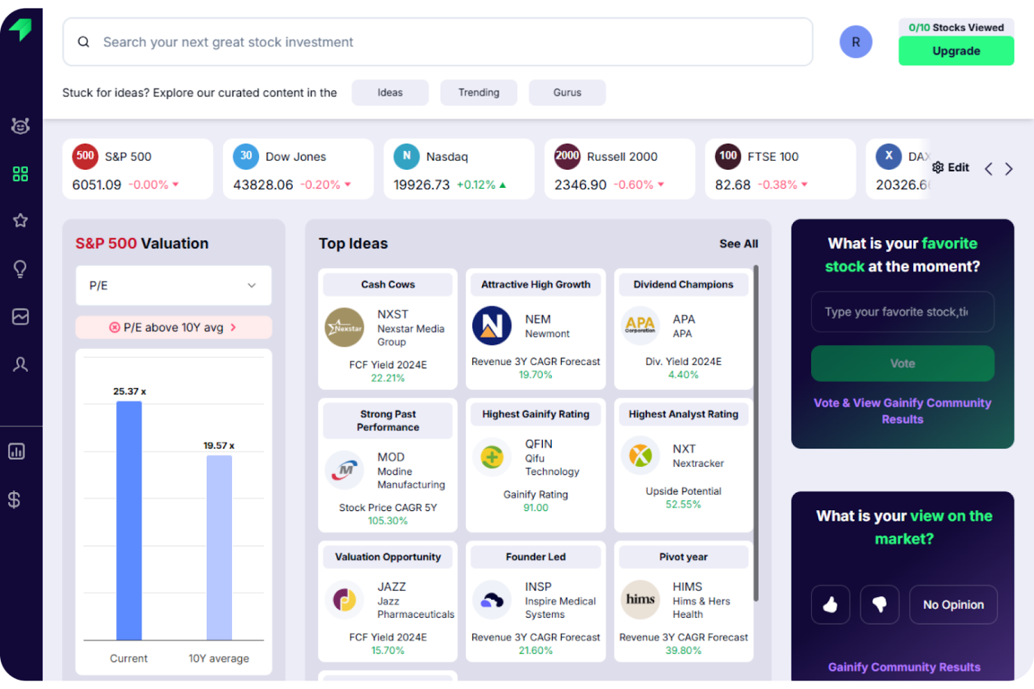 Gainify screenshot - 10 Meilleurs Logiciels de Gestion Financière Passés en Revue en 2026