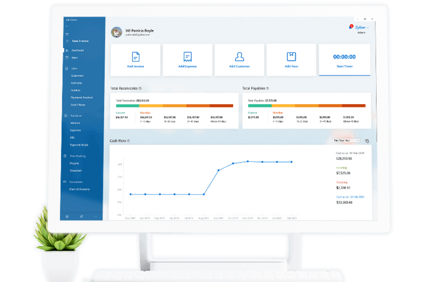 Zoho Books screenshot - 10 beste Buchhaltungssoftwares für mehrere Unternehmen im Test 2026