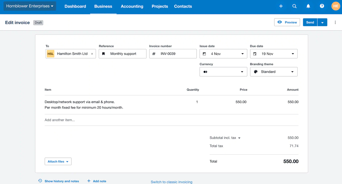 Xero screenshot - 10 meilleurs logiciels de comptabilité avec portails clients en 2026