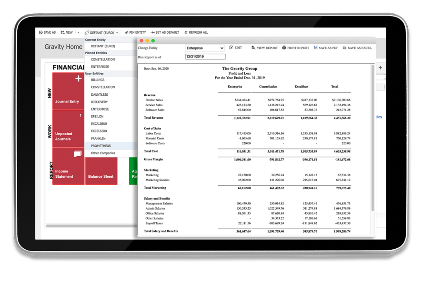Gravity Software screenshot - 10 beste Buchhaltungssoftwares für mehrere Unternehmen im Test 2026
