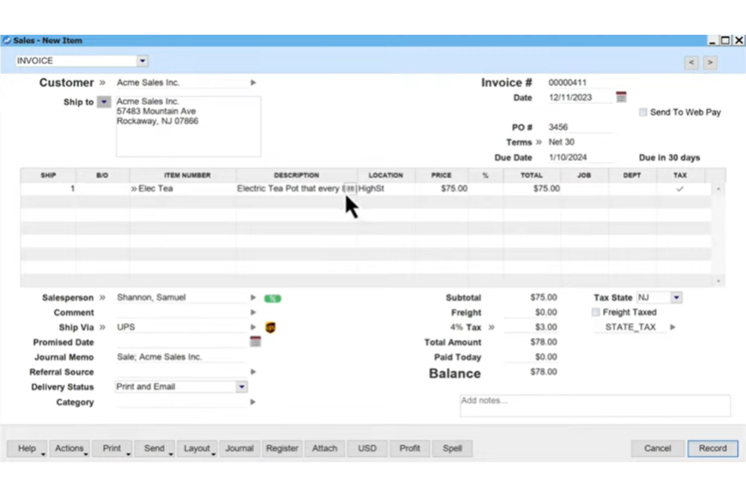 AccountEdge screenshot - Die 10 besten Buchhaltungsprogramme für Mac im Test für 2026