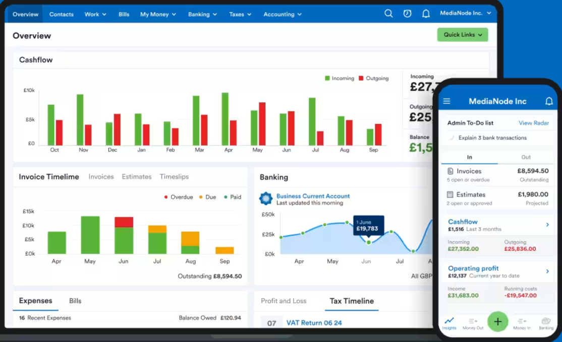 FreeAgent screenshot - Les 10 meilleurs logiciels de comptabilité pour consultants en 2026