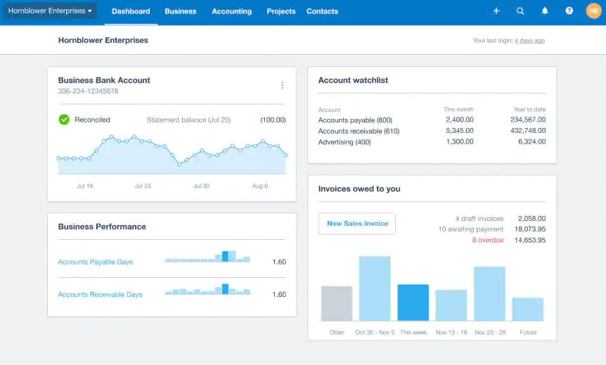 Xero screenshot - 10 meilleurs logiciels de comptabilité pour les grandes entreprises en 2026