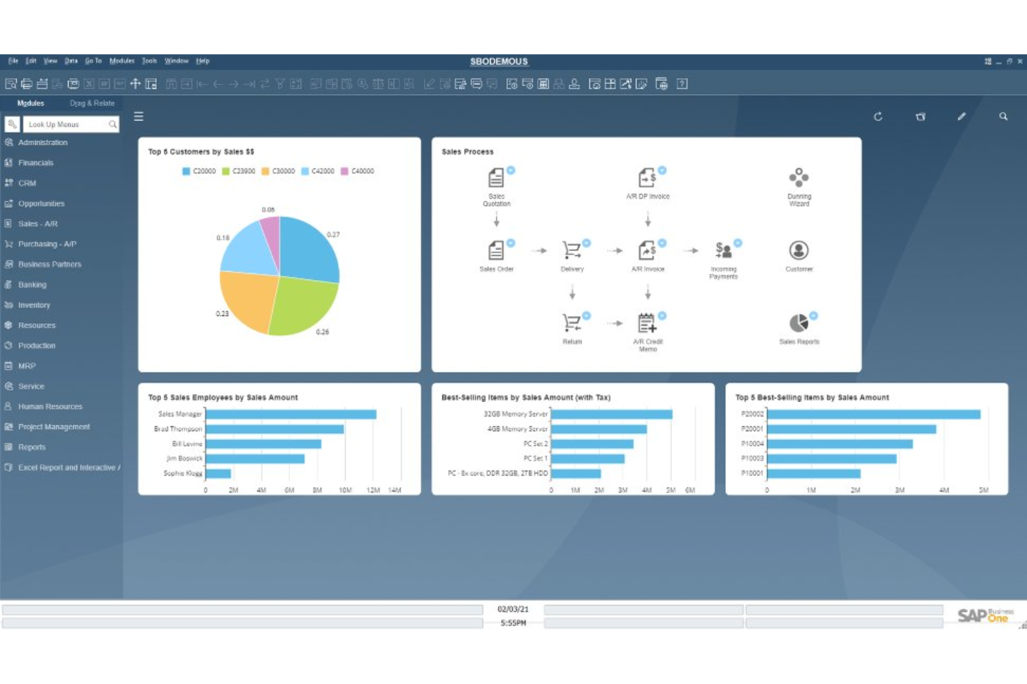 SAP Business One screenshot - Les 10 meilleurs logiciels ERP pour les petites entreprises évalués en 2026