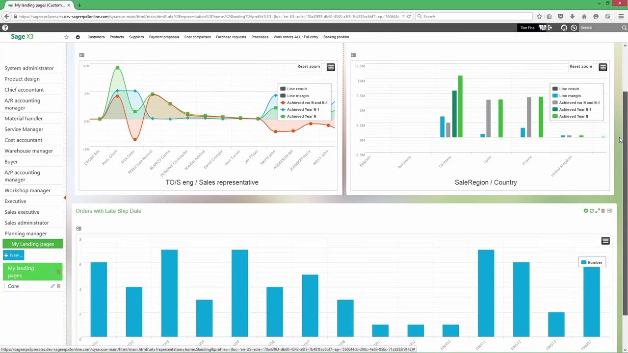 Sage X3 screenshot - Les 10 meilleurs ERP pour la fabrication de meubles évalués en 2026