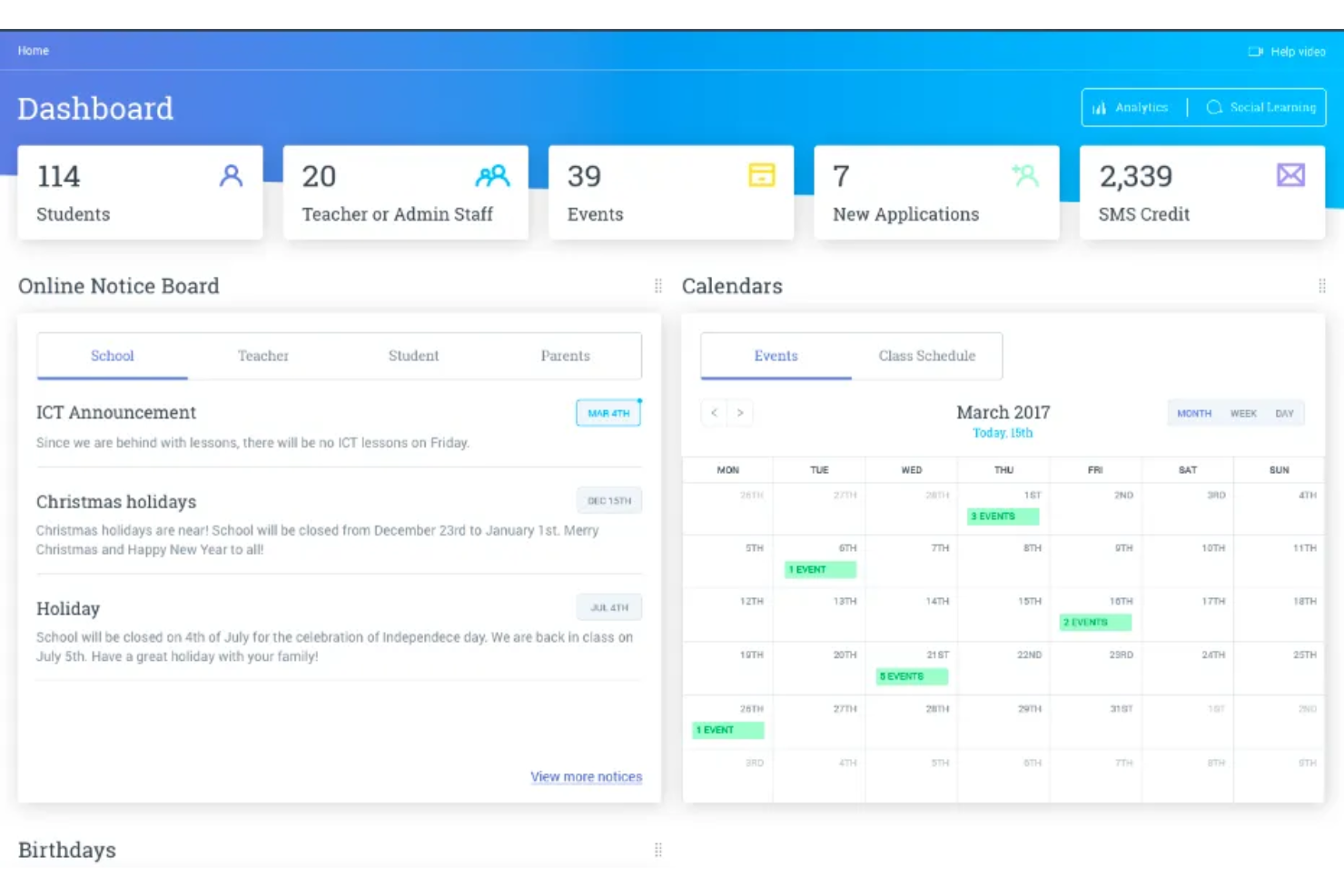 Classe365 screenshot - 10 meilleurs progiciels de gestion intégrée (ERP) pour l’éducation passés en revue en 2026