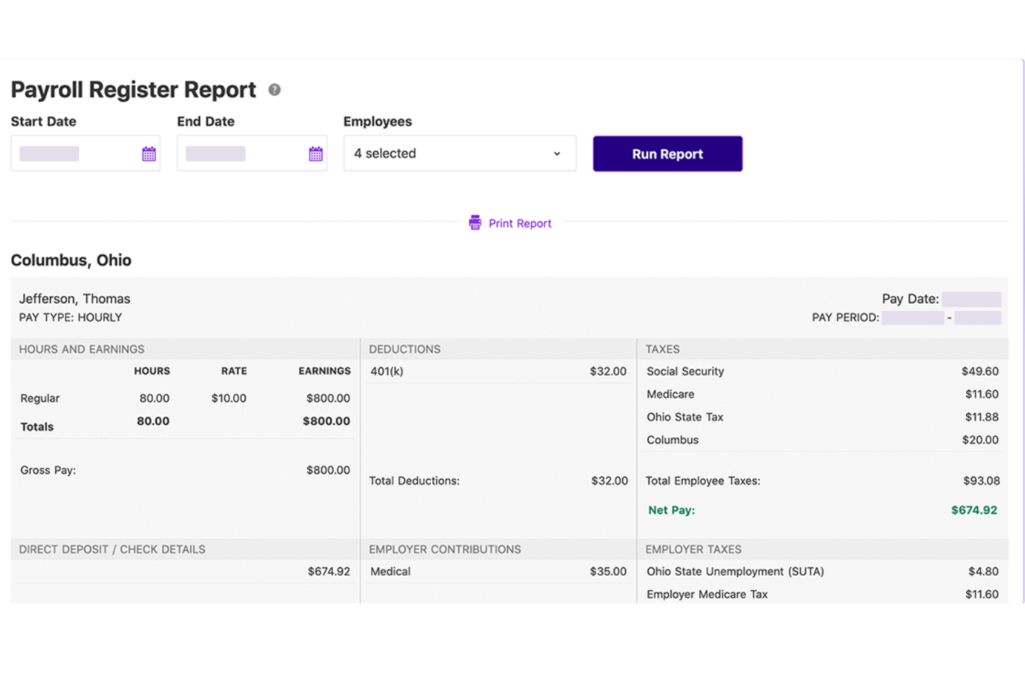 Patriot Payroll screenshot - 21 Beste ERP-Lohnabrechnungssoftware im Jahr 2026 im Vergleich