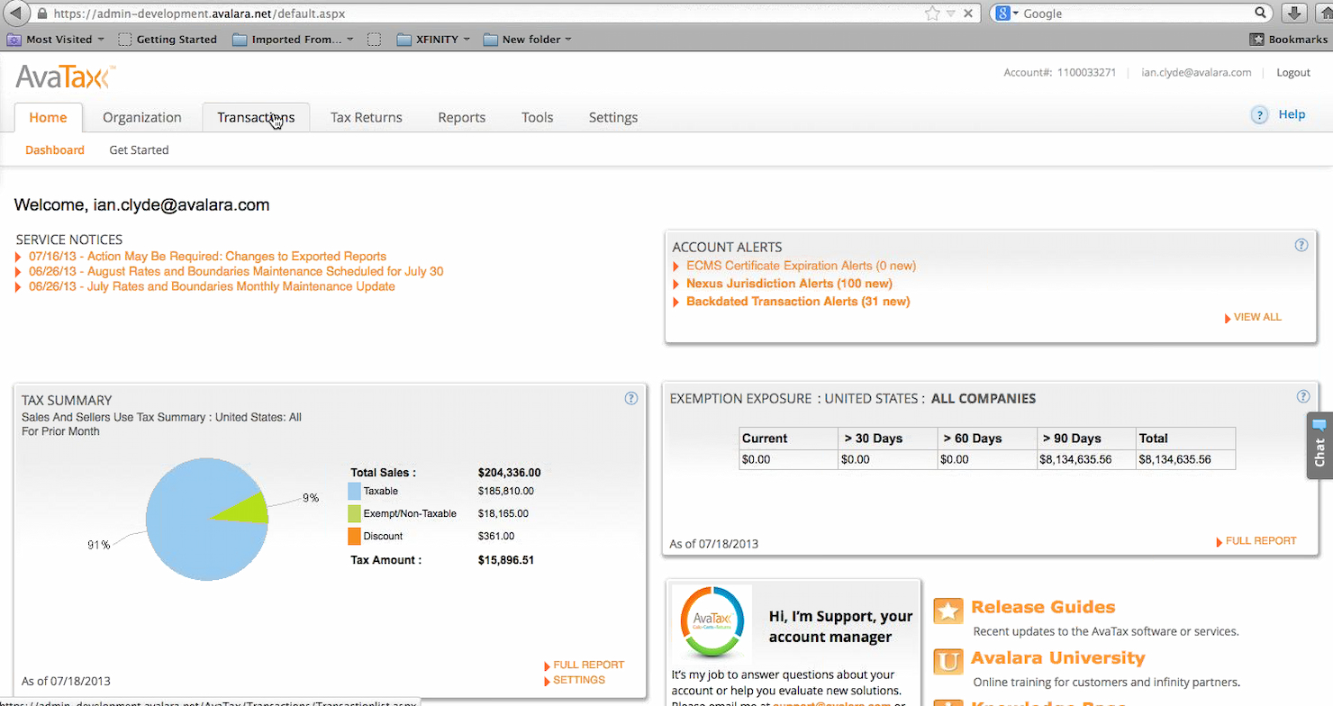Avalara screenshot - 10 Meilleurs Logiciels de Déclaration Fiscale Passés en Revue en 2026