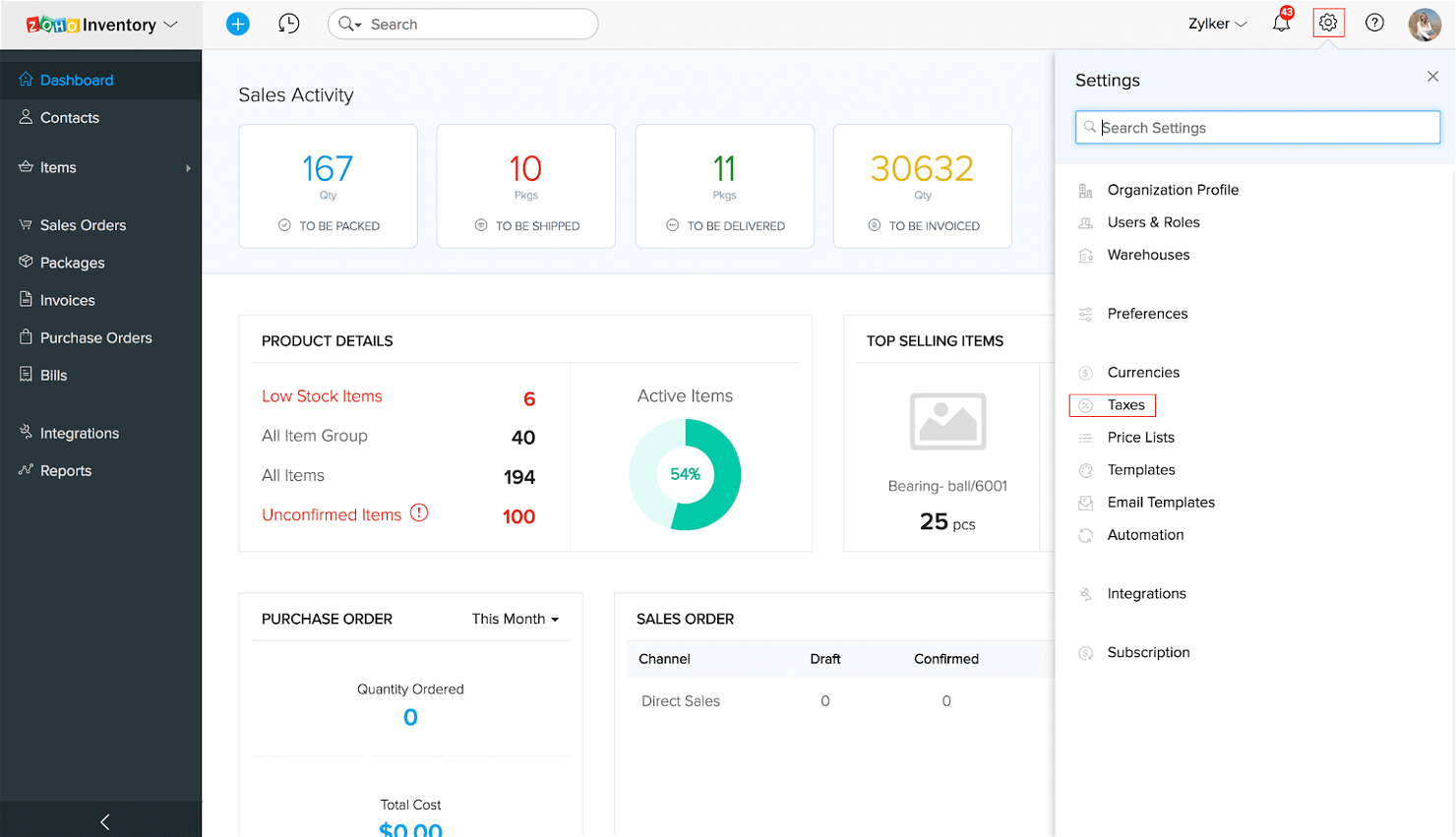 Zoho Books screenshot - 17 Meilleurs Logiciels de Comptabilité pour Petites Entreprises Passés en Revue pour 2026
