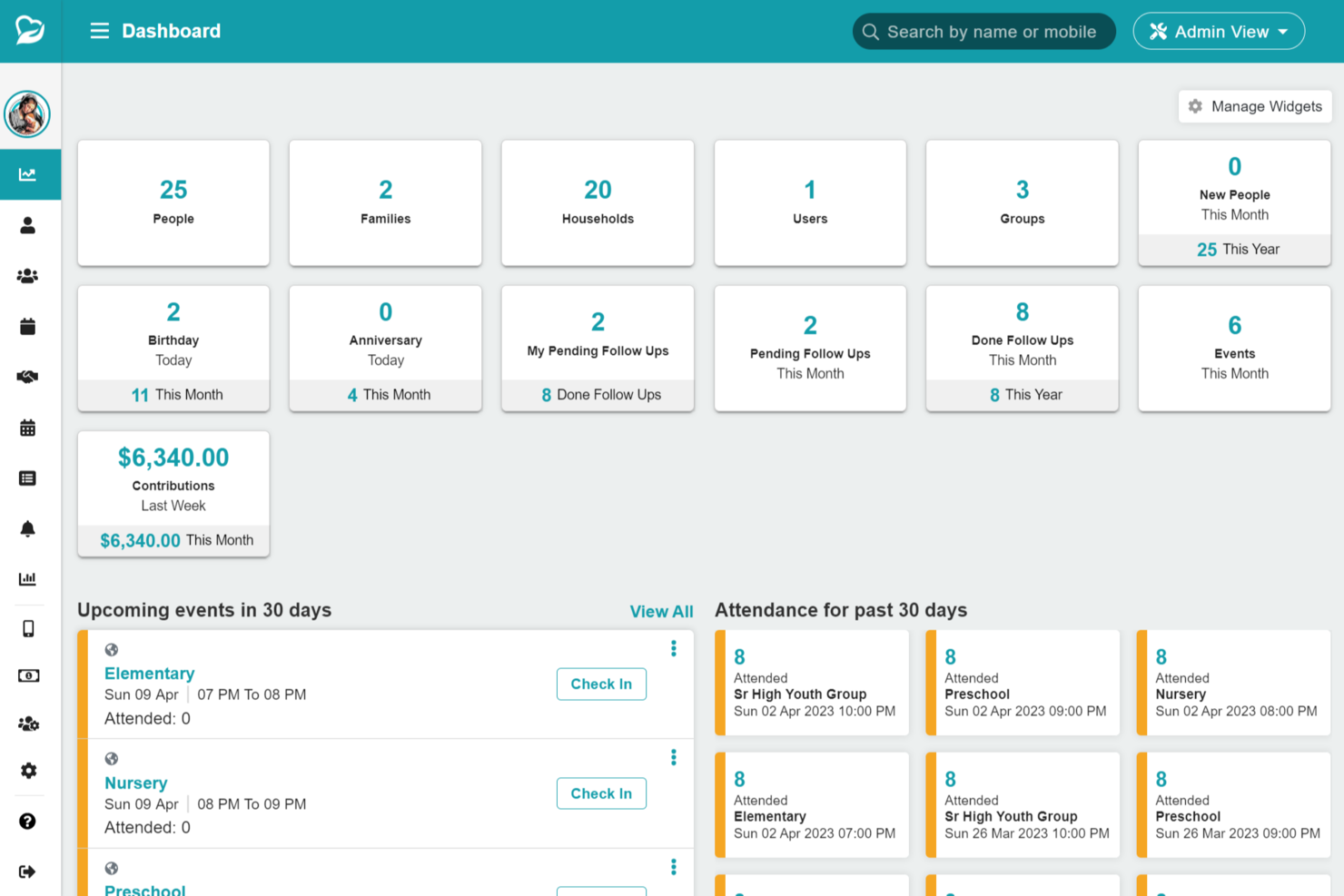 ChMeetings screenshot - 21 Meilleurs Logiciels de Comptabilité pour les Organisations à But Non Lucratif en 2026