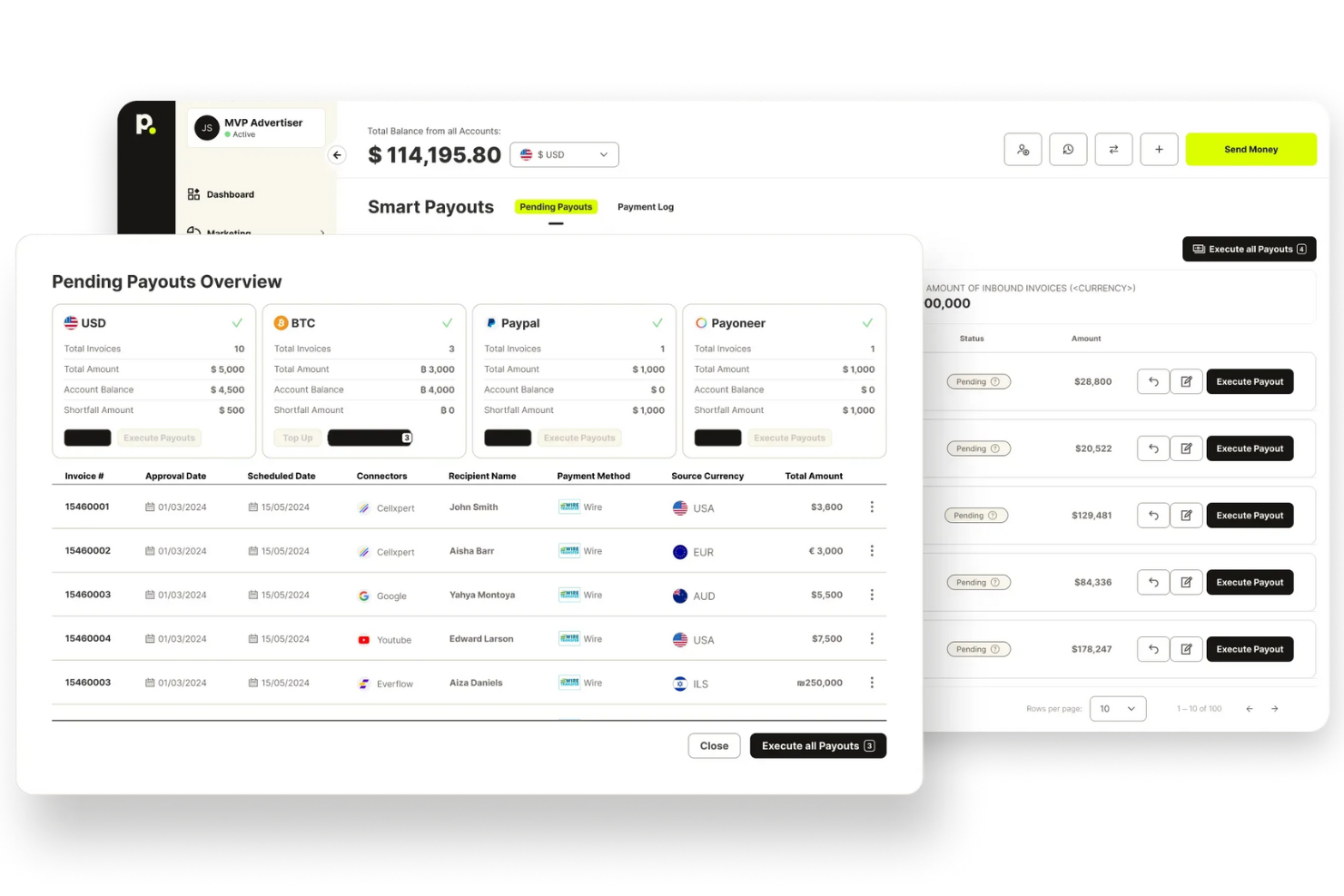 Payouts screenshot - 23 Meilleurs Logiciels de Prévision pour 2026 – Laissez les Données Décider