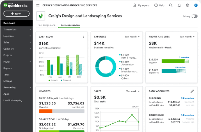 QuickBooks Online screenshot - 10 beste Buchhaltungssoftware für kleine Unternehmen im Jahr 2026