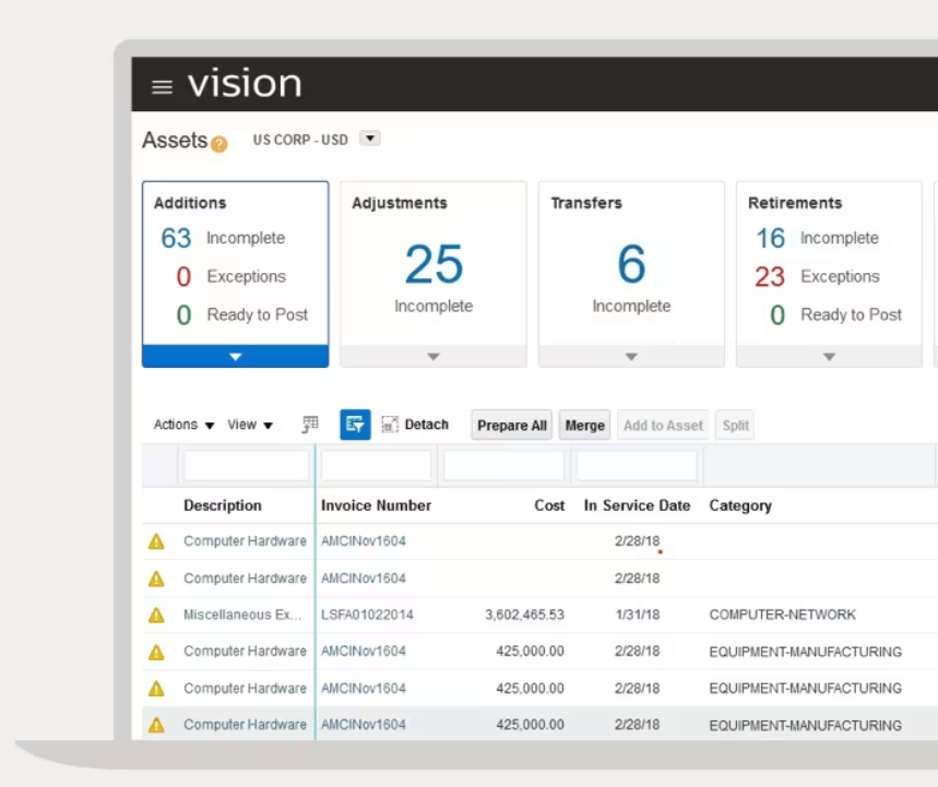 Oracle ERP screenshot - 10 meilleurs logiciels de comptabilité pour entreprises en 2026