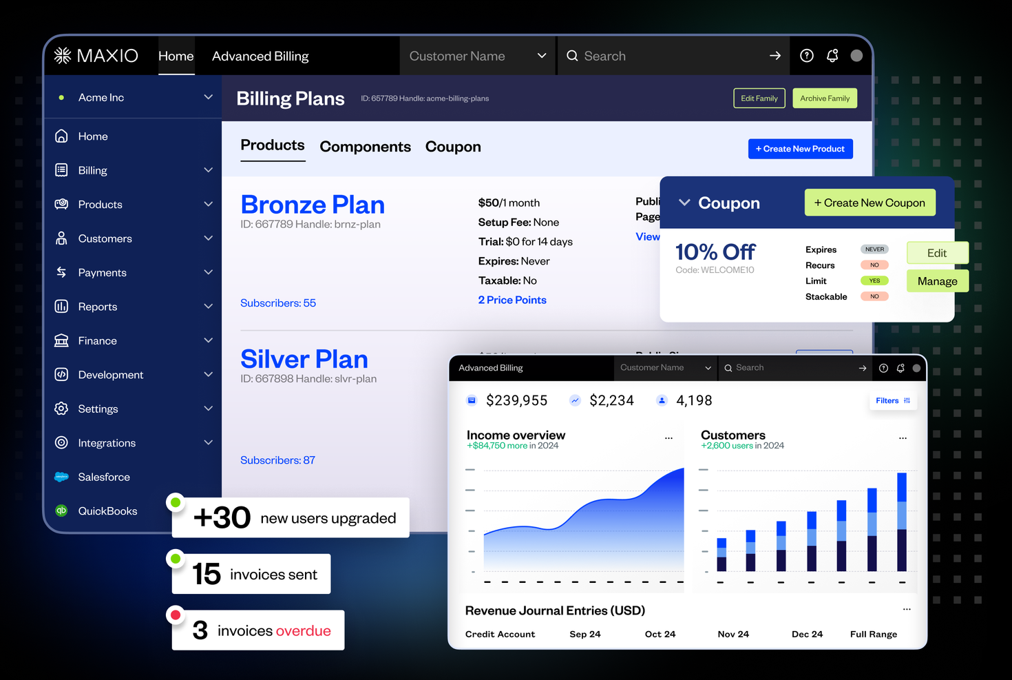 Maxio screenshot - 19 meilleures alternatives à Chargebee passées en revue en 2026