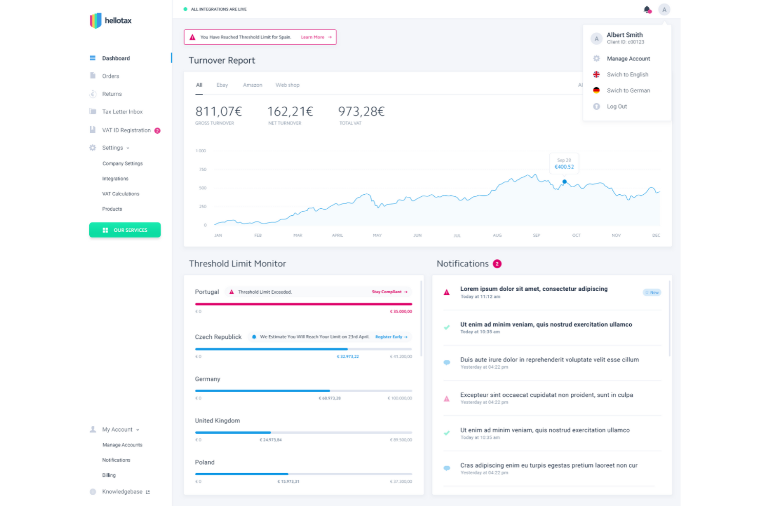 hellotax screenshot - 16 meilleures alternatives à TaxJar examinées en 2026