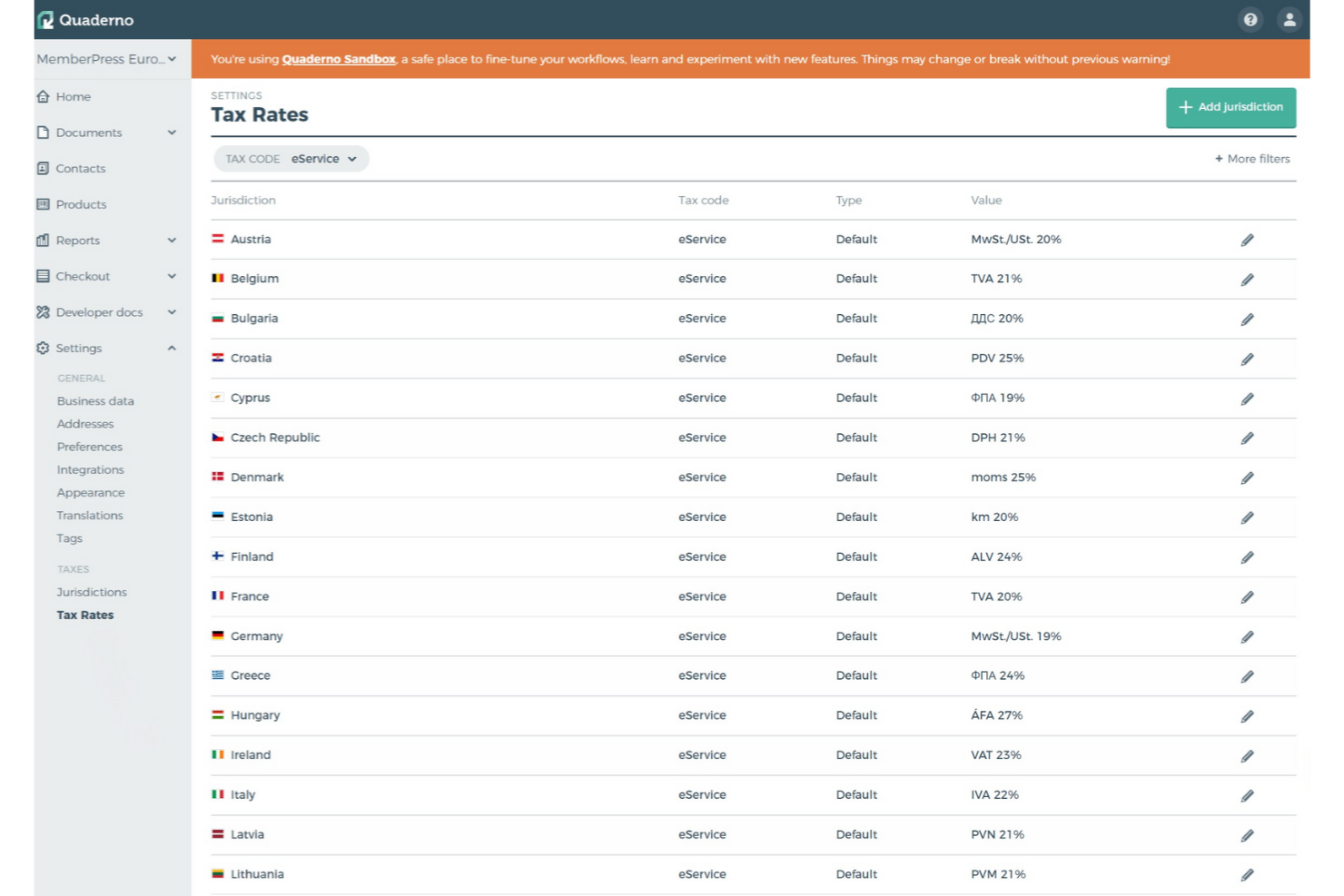 Quaderno screenshot - 16 Beste TaxJar-Alternativen im Test 2026