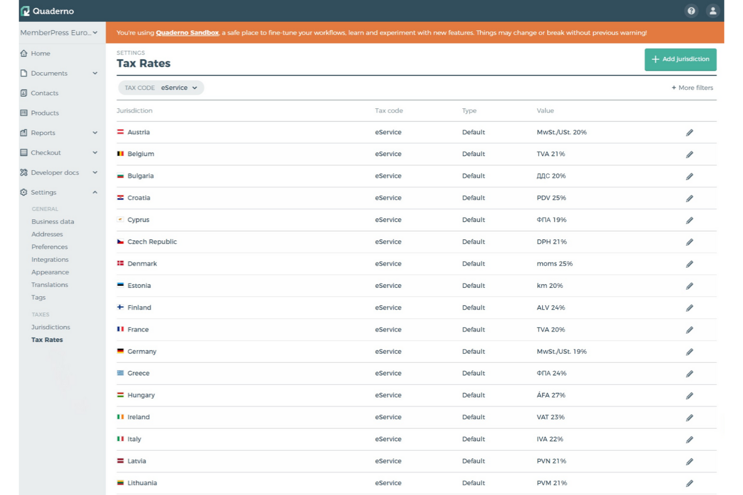 Quaderno screenshot - 16 meilleures alternatives à TaxJar examinées en 2026