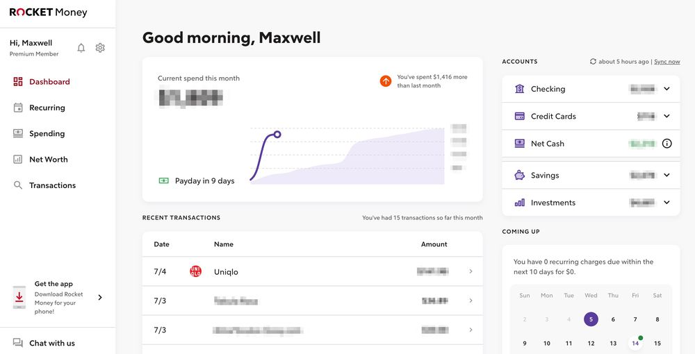 Rocket Money screenshot - 21 Meilleures Alternatives à Quicken Passées en Revue en 2026